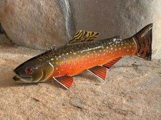 Brook Trout Fish Decoy By Jim Stangland