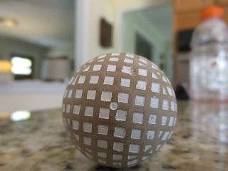 Antique Golf Ball Mesh,  Gutta Percha,  " Dot Model " With Marking In Dot