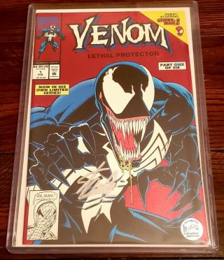 Marvel Venom Lethal Protector 1 Red Foil Signed By Stan Lee W/coa Spiderman Rare