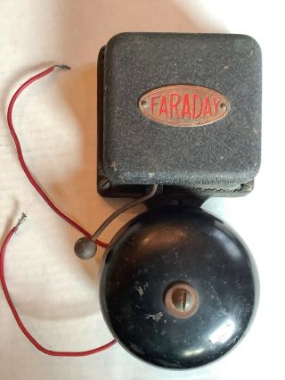 Vintage Antique Cast Iron Faraday School Fire Boxing Bell Stanley & Patterson