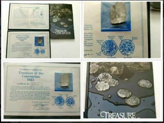 Rare Silver Cob Coin 1641 Conception Shipwreck Treasure W/coa 68235