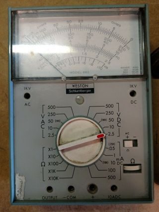 Vintage Weston Schlumberger Multimeter Model 661 with Leads - and 2
