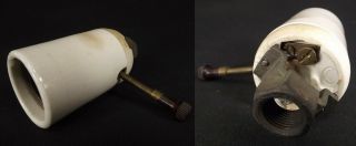 Mogel Floor Lamp Socket Antique Vintage Large Porcelain Parts Fits 5/8 " Pole