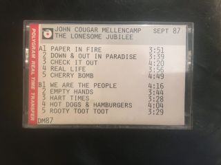 Rare 1987 John Cougar Mellencamp Rock Preview Tape - The Lonesome Jubilee