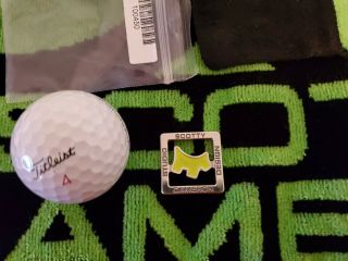 Rare Scotty Cameron MASTERS LIME SCOTTY DOG Alignment Tool Ball Marker 2