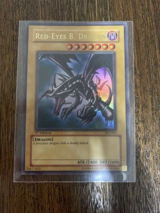 Red - Eyes Black Dragon Sdj - 001 1st Edition Ultra Rare Yu - Gi - Oh Card