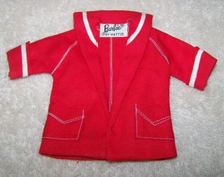 Vintage Barbie Resort Set (1959 - 1962) 963 Red Sailcloth Jacket With Middy Coll