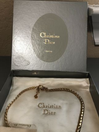 Rare Authentic Vintage Christian Dior necklace earrings Set Diamonds Gold Pearl 2