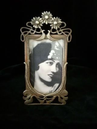 Pretty Rare Art Nouveau,  Jugendstil,  Metal Photo Frame