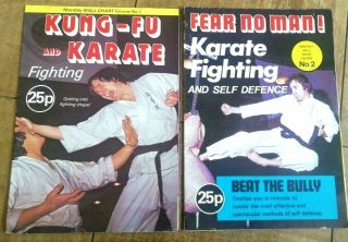 Very Rare (1974) Karate Fighting Poster Magazines No 1/ 2 Bruce Lee