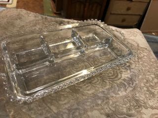 Vintage Antique Imperial Candlewick Glass Rectangular Divided Dish Relish Tray 2