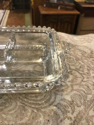 Vintage Antique Imperial Candlewick Glass Rectangular Divided Dish Relish Tray 3
