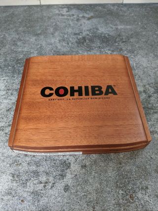 Cohiba Red Dot " Double Corona " Empty Wood Cigar Box Holds 10 Cigars Rare