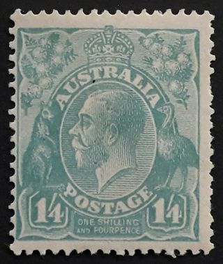 Rare 1928 Australia 1/4 - Turquoise Blue Kgv Stamp Smwmk Perf 13 1/2 X12 1/2