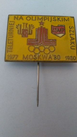 Poland Polish Olympic Noc Pin Badge 1980 Moscow Rare
