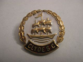 Rare Old Clyde Football Supporters Club Enamel Brooch Pin Badge By Reeves