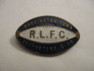Rare Old Workington Town Rugby League Football Club Enamel Brooch Pin Badge