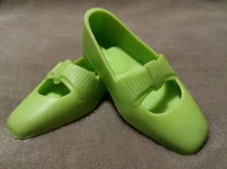 Vintage Ideal Rare Lime Green Bow Tie Shoes For Crissy,  Kerry,  Tressy