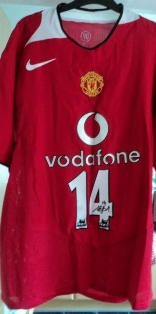 Rare Manchester United Signed Shirt Home Alan Smith 2004/05 Man Utd With Tag