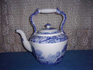 Rare Spode Blue Italian Very Large Teapot Made In England