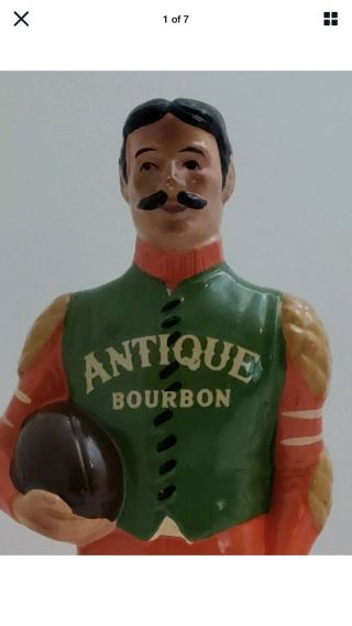 1960s Football Man Figure For Antique Bourbon Ceramic Advertising Display Rare