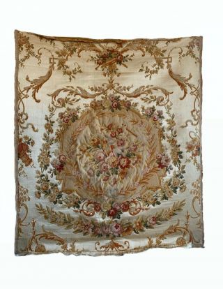 Incredibly Rare 19th Century French Silk Woven Aubusson Fabric (3144)