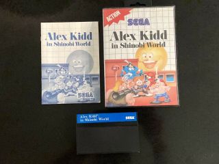 Sega Master System Alex Kidd In Shinobi World Complete Cib Rare Blue Label 1990