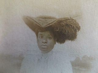 Antique 1898 Photo Postcard African American Woman Atlantic City Mailing Card