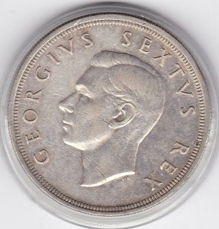 Rare South Africa 1950 Five Shilling - Silver (80) Coin 2