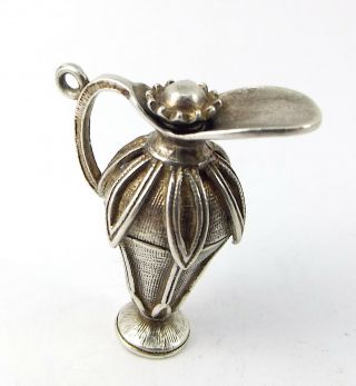 Rare Vintage Silver Nuvo Charm Pitcher Flagon Water Ewer Opens Perfume Dabber