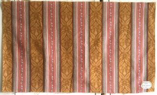 Lovely Late 19th / Early 20th C.  French Printed Cotton Striped Fabric (2813)