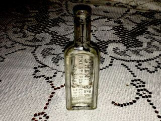Antique Glass Laudanum Opium Bottle Embossd Great Seal Styron Beggs Co Newark Oh