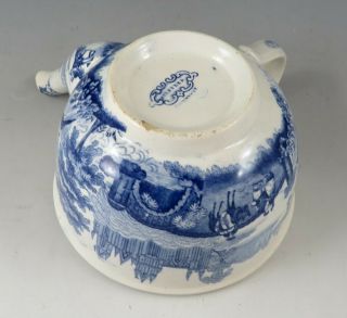 Antique Pottery Pearlware Blue Transfer Davenport Muleteer Feeding Cup 1825 2