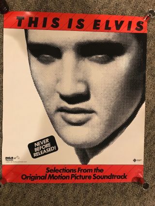 1981 This Is Elvis Rca Promo Poster Movie Motion Picture Soundtrack Rare 22x26