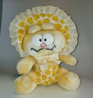 Rare Vintage 1981 Baby Garfield Plush Dakin Babykins Yellow
