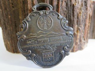 Rare Brotherhood Of Railroad Trainmen May 1903 Pocket Watch Fob Medal Kca3