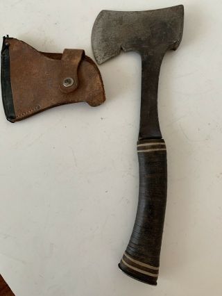 Vintage Tool,  Estwing Camp Hatchet,  Leather Ring Handle,  Antique,  Woodworking