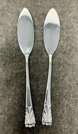 Pair Atkin Bros Sterling Silver Butter Knife Spreaders C.  1902