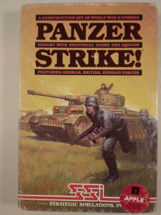 Rare Panzer Strike Ssi Strategic Simulations Wargame For Apple Ii 5.  25 " Big Box