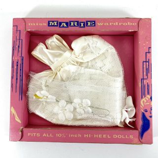 Vintage Miss Marie Doll Wedding Dress Outfit 10.  5 " Woolworth Wardrobe 1