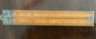 Antique C - S Co.  Pinewood Conn.  84 Boxwood Folding Rule Wood Ruler 24 " (22)