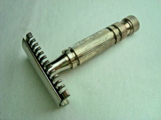 Awesome Antique 3 - Piece Open Comb Safety Razor With Fat Handle 257