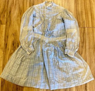 58 Antique Cotton Doll Dress For Antique French Or German Bisque Or Early Doll