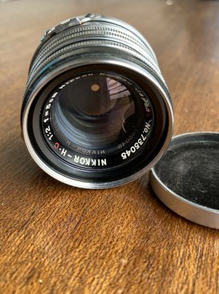 Vry Cond RARE Black Ring Nippon Kogaku Nikon Nikkor H C 5cm f/2 Leica Screw 3