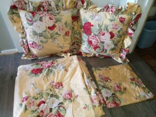 Rare Ralph Lauren Kathleen Full/queen Duvet Pillow Sham & 2 Decorative Pillows