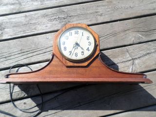 Antique Vintage Haven Tambour Mantle Clock Made In Usa Mechanical Electric