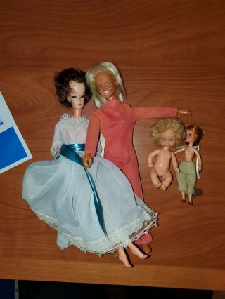 Vintage 1966,  Dusty,  Baby,  And Toddler Mattel Barbie Doll Brunette Blue Eyes 4
