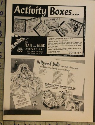 1952 Vintage Hollywood Doll Princess Lucky Star Nursery Glendale Ca Toy Ad Tj95