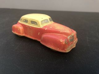 Very Rare 1930’s The Sun Rubber Company 4 Door Coupe Red & Tan.  Gd Cond