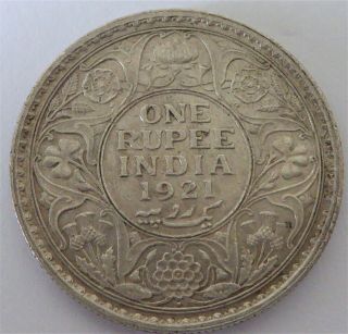 India – British Empire – Rare - 1 Rupee 1921 – George V King – Vf,  /xf -